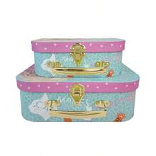 2pcs Pink Cherry Design Creative Capacity Plaid Paper Storage Gift Box, Girly Pink Multi-Pattern Layered Jewelry Toy Storage Box, Ideal Birthday Wedding Gift - Multicolor - View 10