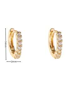 1 Pair Fashionable Hoop Earrings, Personalized Circle Earring - Yellow Gold - View 6