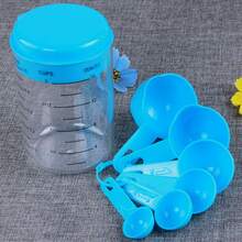 1set Measuring Cups & Spoons, Plastic Scaled Powder Scoop, Baking Measuring Spoons, Kitchen Baking Tool Set - Multicolor - View 3