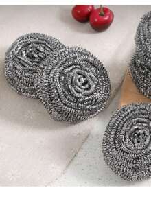 OKS 6 piezas de estropajos de acero inoxidable, limpieza de alta resistencia - Gris - Ver 3