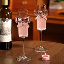 2PCS Butterfly Shaped Champagne Cup Set Glass Butterfly Tall Cup Party Date Champagne Cup Home Crystal Cup Pair - Multicolor - View 2
