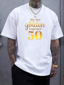 100% Cotton We Are Together - Camiseta de boda de 50 años - 50 aniversario, Negro, S .Men's interesting fashion short-sleeved shirts - Blanco - Ver 6