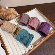 Trendyy Wide Scrunchies - High Elastic Durable Hair Ties, Premium Women's Hair Accessories - Wide Scrunchies, High Elastic Hair Ties, Durable Hair Bands, Premium Hair Scrunchies, Women Hair Accessories, Stylish Hair Ties, Soft Face Mask Friendly Scrunchies, Thick Hair Elastics, Cute Hair Bands, Elegant Hair Scrunchies - 粉色 - 查看 6