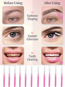 10/20pcs Disposable Mini Eyebrow Brushes, Easy To Comb Lashes/Brows. Soft Fine Mascara Wand Makeup Tools, Suitable For Lash Extension, Brow Shaping, Tinting, Grooming Or Detail Cleaning. Compact Mini Size, Portable. - Multicolor - View 2