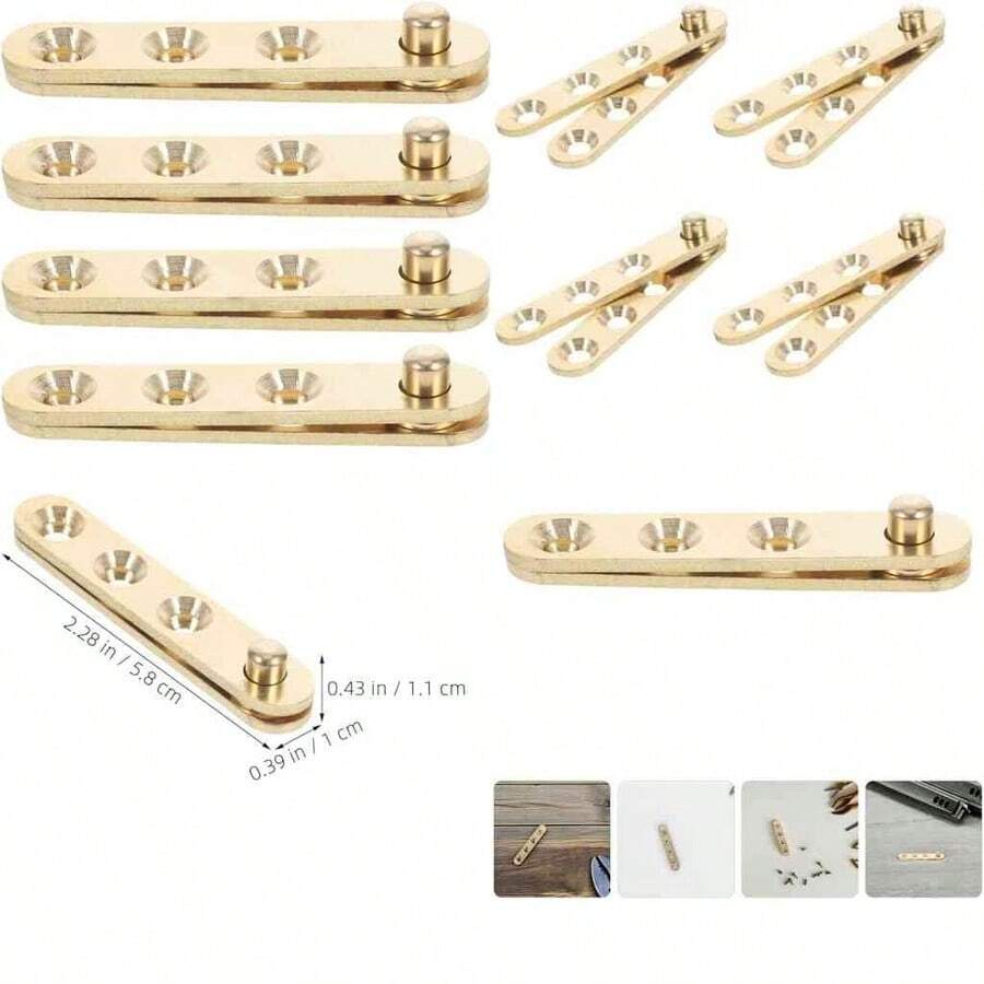 Lurrose 4 Piezas Bisagra Pivotante de Puerta Cobre, Bisagra Invisible Oculta, Bisagrasss de Piso para Puertas Pesadas Hierro Vidrio Madera, Accesorios de Herrajes  Estabilidad - como se muestra en la figura - Ver 1