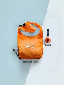 1pc Large Capacity Foldable Reusable Shopping Bag - Ultra-Portable With Convenient Storage Case, Space-Saving Disc Design, And Rolls Up Compactly For Travel, Shopping, And Daily Errands