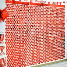 Valentine's Day 1*2M Red Heart Rain Silk Curtain Tassel Door Curtain Wedding Engagement Party Background Decoration - 1 cái - Xem 7