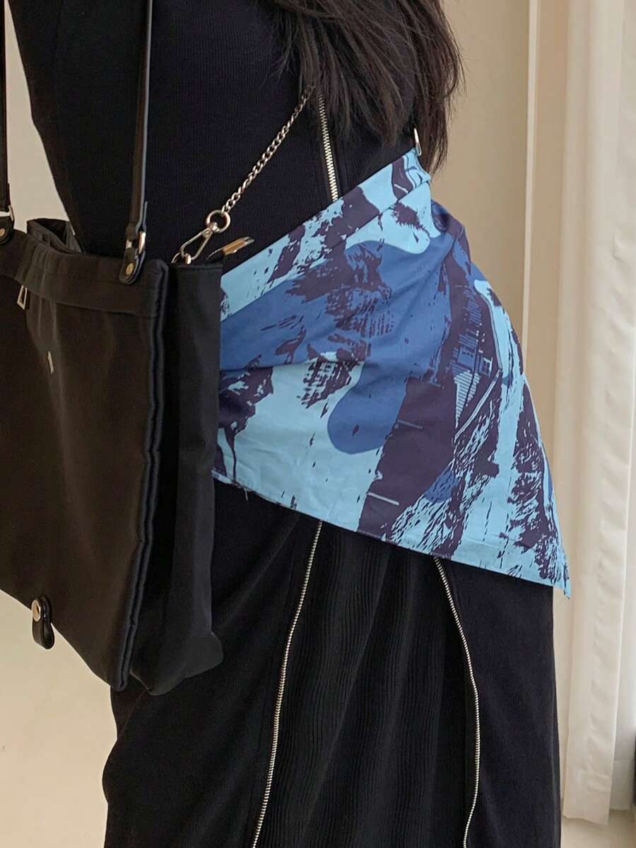 1pc Ombre Retro Casual Polyester Multifunctional Bandana Scarf, Can Be Used As Headband, Headwrap, Neck Scarf, Wristband, Suitable For Sweatshirts, Shirts, All Seasons