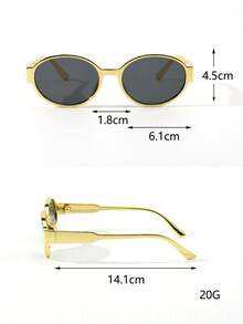 1 Pair Women's Oval PC Gold Y2K Personalized Street Style Fashion Fashion Glasses - Multicolor - View 5