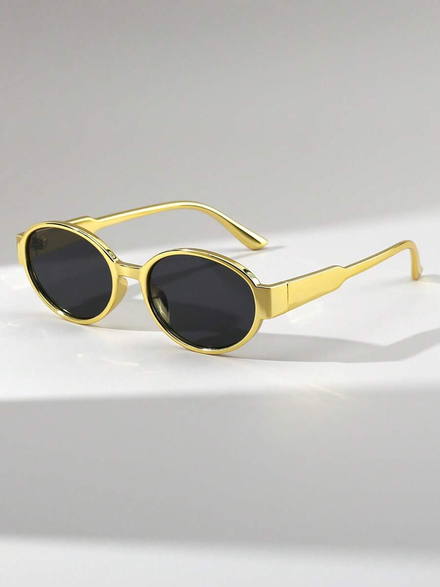 1 Pair Women's Oval PC Gold Y2K Personalized Street Style Fashion Fashion Glasses - Multicolor - View 1