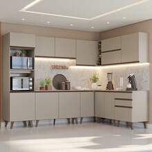 Cocina Integral Completa Modular Madesa Nice 465cm Crema - Beis - Ver 1