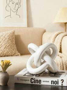 Tượng trang trí nơ trắng, tượng điêu khắc hình tròn hình học hiện đại để bàn, tượng trang trí nhỏ hình tròn cho nhà cửa, giá sách, bàn cà phê, tủ sách, quà tặng trang trí - Nhiều màu - Xem 4