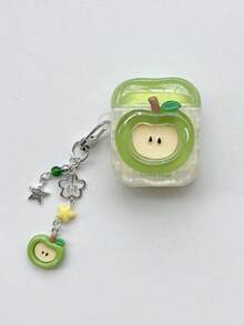 Crystal Apple & Pear Style Protective Case Compatible With Airpods Pro 2, 3, Pro Wireless Bluetooth Earphone Cover - Green - View 4