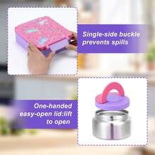 Christmas Bento Box With 8oz Soup , Leak-Proof Lunch Box, 4-Compartment Design, Insulated For Hot & Cold, Suitable For School, Travel, Home Decor, New Year Gift - Multicolor - View 5