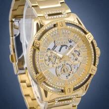 Guess Men's Quartz Watch, Triple Dial Exposed Design, Stainless Steel Material, Suitable As A Gift