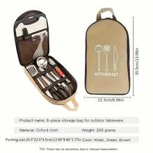 1pc Practical Portable Nylon Cookware Storage Bag, For Outdoor Camping Utensil Storage, Suitable For Camping, Barbecue, Travel - Compact And Convenient Design For Organizing Outdoor Kitchenware, Cutlery, Ideal For Hiking, Adventure, Snow, Backpacking, Picnic, Travel - Compact Portable Design, Household, Kitchen Accessories, Camping Gear, Back To School Supplies, Storing Camping Gear, Kitchenware, Cookware, Personalized Gift, Camping Gift, Party Gift (Bag Only) - Multicolor - View 4