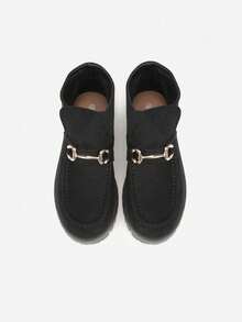 Moccasin-Style Ankle Boots With Elegant Applique - Black - View 6
