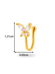 Toppiercing 1 Peça Clipe de Nariz Versátil de Moda com Zircônia Micro-Incrustada em Formato de Coração, Lua, Estrela, Flor, Anel de Nariz Falso Sem Perfuração - Multicolorido - Visão 33