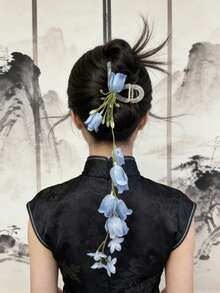 1pc Elegant Floral Hair Claw Clip For Women, Party/Holiday