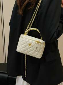 2025 New Spring/Summer Niche Design Rhombus Chain Strap Bucket Handbag, High-Quality - Multicolor - View 6