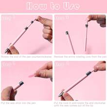 钻石画笔套装，带旋转蜡笔头，11 件套，包含 1 支粘性笔和 10 个替换软蜡笔头，艺术笔替换笔头 DIY 工艺配件 - 彩色 - 查看 5