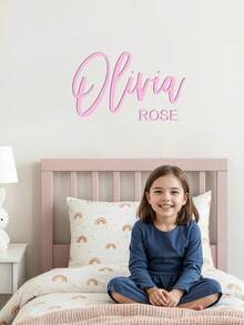 1pc Customized Acrylic Name Sign, Personalized Baby Name Photo Prop Decor, Multifunctional Wall-Mounted Children's Room Decoration, Nursery Decor, Customizable Name Plaque, Customized Baby Shower Party Decoration, Perfect Gift For Baby Boy Or Girl, Room Decor - Nhiều màu - Xem 11