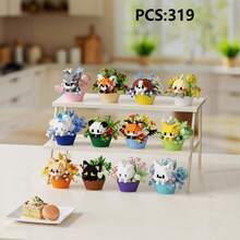 甜点蛋糕，熊猫动物，卡通公仔积木摆件，娃娃礼物，适合作为女性礼物交换，生日礼物，圣诞礼物，新年礼物 - 彩色 - 查看 2