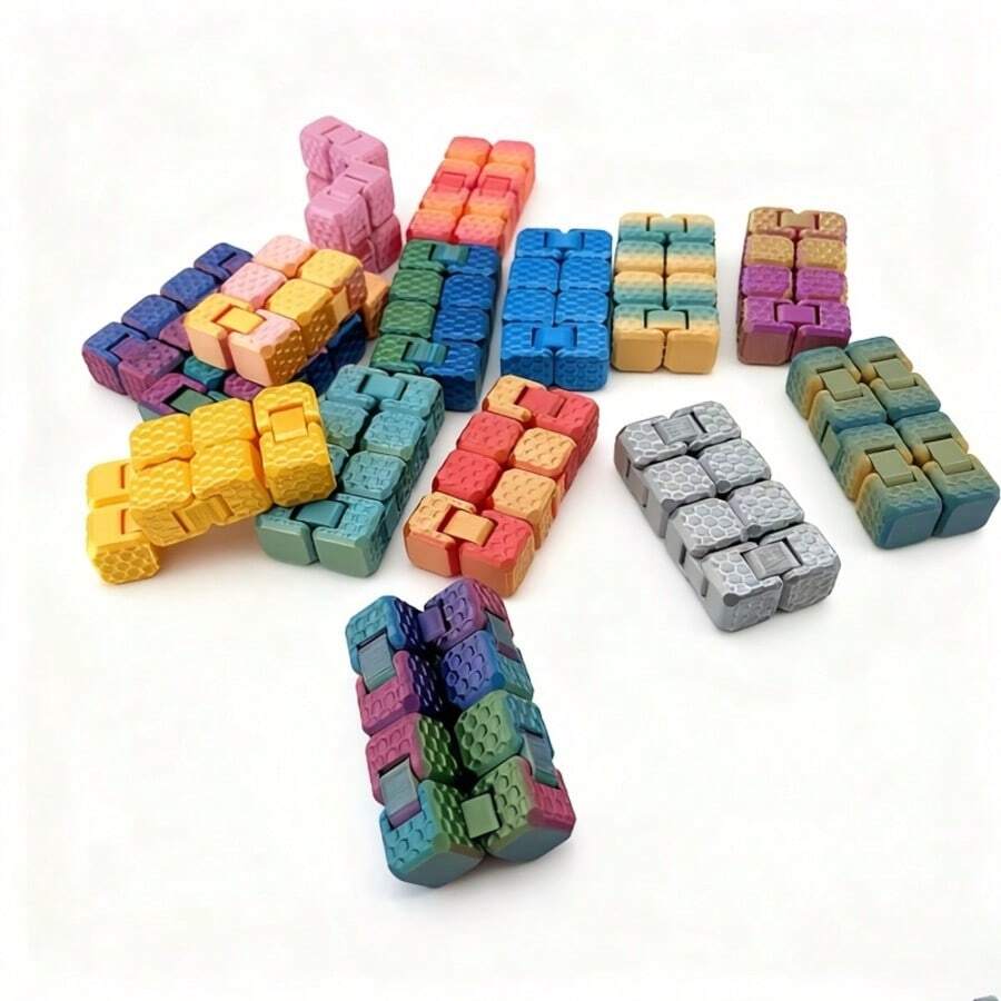 1pc Random Gradient 3D Printed Square Decompression Toy, Home/Office Decor, Infinity Cube, Creative Birthday/Christmas Gift