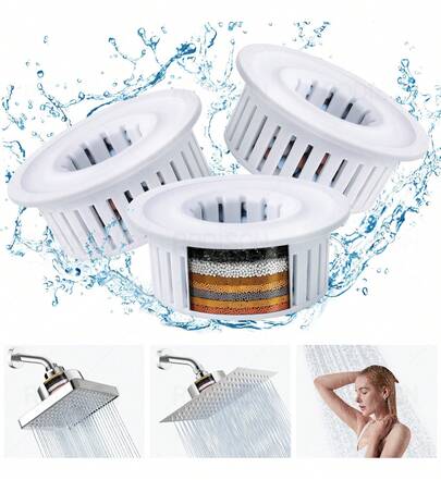 Tendencia3pcs Cartucho De Filtro Regaderas De Ducha Para Baño Blanco MateCalidad premium