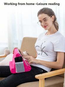 Tablet Reading Pillow, Foldable Multi-Angle Soft Pillow, Tablet Stand, Reading Pillow Suitable For Desk Reading, Tablet Holder, Hands-Free, Neck And Eye Protection, Multi-Angle Adjustable, Soft And Non-Damaging To Device, Anti-Slip And Stable, Essential For Reading In Bed, Comfortable For Long Use, Foldable And Portable, Ergonomic Design, Foldable Storage, Anti-Slip Groove (Stable For Phone/Tablet), Neck Support, Universal For Phone/Tablet, Horizontal Or Vertical Placement, Protects Device Edges - Multicolor - View 2