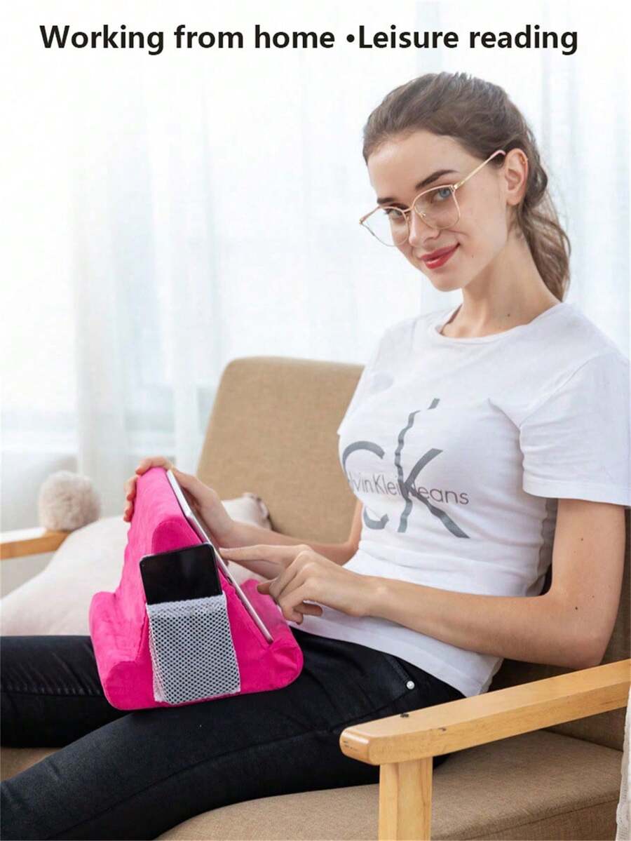Tablet Reading Pillow, Foldable Multi-Angle Soft Pillow, Tablet Stand, Reading Pillow Suitable For Desk Reading, Tablet Holder, Hands-Free, Neck And Eye Protection, Multi-Angle Adjustable, Soft And Non-Damaging To Device, Anti-Slip And Stable, Essential For Reading In Bed, Comfortable For Long Use, Foldable And Portable, Ergonomic Design, Foldable Storage, Anti-Slip Groove (Stable For Phone/Tablet), Neck Support, Universal For Phone/Tablet, Horizontal Or Vertical Placement, Protects Device Edges
