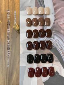 XEIJAYI 6 Colors 15ml Caramel Brown Series Gel Nail Polish, Glossy & Shiny Semi-Permanent Solid Color Nail Polish, Removable UV Nail Polish, Autumn/Winter Nail Design - 彩色 - 查看 2