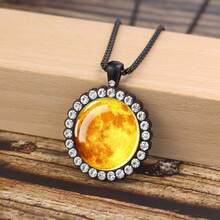 1 pieza Collar con colgante con diseño de luna, joyería de moda, collar de cadena como regalo para hombres para cumpleaños, Navidad u otras ocasiones - estilo - Ver 15