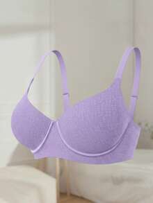 休闲时尚舒适文胸，弹性文胸，提拉塑形文胸，减少侧边赘肉文胸 - 紫色 - 查看 5