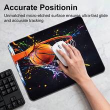 Basketball Glass Pad-2 Styles Dunk Art & Hoop Splash Color, Hard Pad For Gaming, Fluid Control, Durable 3mm Thickness-Anti-Scratch Nano Coating, Crystal Glass With Precision And Speed, Zero Frictio