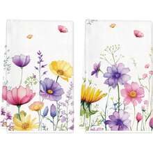2pcs Spring Kitchen Towel 40x60cm 2 Pieces Set Colorful Flower Dish Towel Farmhouse Summer Holiday Towel For Home Decoration. - Multicolor - View 7