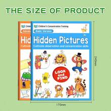 1 pieza Libro de rompecabezas de laberinto de entrenamiento de enfoque de descubrimiento visual, libro de búsqueda y encuentro de imágenes, encuentra los artículos - Multicolor - Ver 2