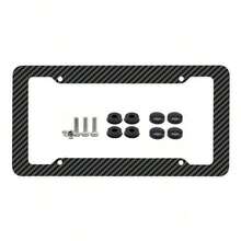 2个/1个美式汽车牌照框，碳纤维牌照架汽车配件（带螺丝），需要拧紧以防止脱落，适合作为生日礼物，情人节必备汽车礼物！ - 黑色 - 查看 9