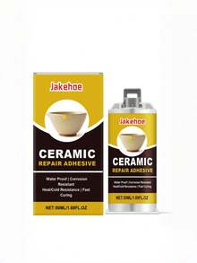 jakehoe Ceramic Repair Kit - Gold Glue Deep Bonding Adhesive For Broken Ceramics, Glass, Tile, Marble Crack Fissure Repair - Yellow - View 10