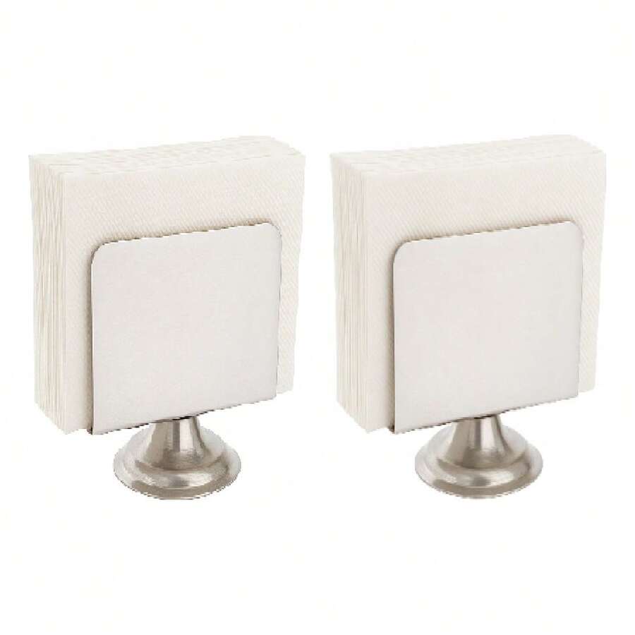TendenciaSet 2 Servilleteros Acero Inoxidable Restaurante Bar NegocioCalidad premium - Plateado - Ver 1