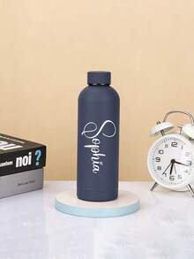 1pc Customized Double-Layer Stainless Steel Coffee Cup/Soda Bottle, Sports Insulated Water Bottle, 500ml/17oz Personalized Name Cup, Multiple Colors Available, Suitable As Back To School, Holiday And Birthday Gift For Boys And Girls