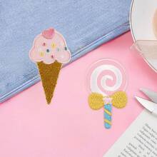 2pcs Cartoon Lollipop & Ice Cream Embroidered Cloth Patches, Self-Adhesive Decorative Patches For Clothing, Bags, Phone Cases, Curtains, DIY - Multicolor - View 9