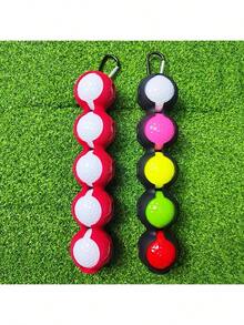 5-Ball Capacity Silicone Golf Ball Holder, Portable Golf Ball Bag - Multicolor - View 2