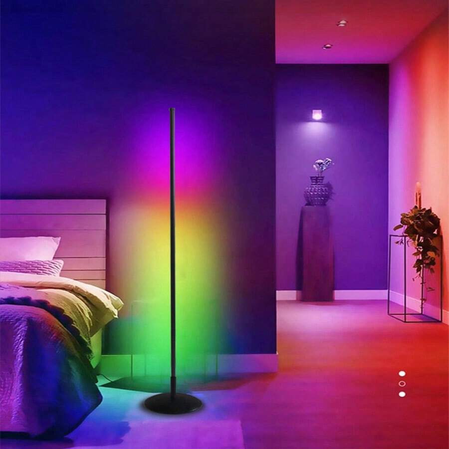 GCTECHING 1pc LED Floor Lamp, Modular Floor Lamp With Bluetooth App, Indoor RGB Color Night Light For Living Room, Bedroom, Gaming Room, Valentine's Day Decor (USB Powered - Remote Control Batteries Not Included) - Floor Lamp - View 1