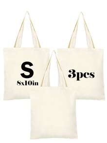 20/10/5/3pcs Canvas Tote Bags, Shopping Bags, Party Bags, Wedding Birthday Party Gift Bags, Craft Handbags, Party Favors, Birthday Decorations, Party Decorations, Wedding Decorations, Party Supplies, Lightweight Reusable Grocery Shopping Cloth Bags ,Travel Essential Bag - Multicolor - View 22