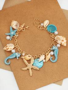 A Hawaiian Vacation Style Fashionable Ocean Starfish Bohemian Style Conch Starfish Shell Bracelet - Seahorse and Starfish Bracelet - View 6