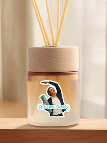 3/2/1pc SELF-CARE SUNDAY Fun Stickers - These Fun Stickers Are The Perfect Way To Celebrate Relaxation! Great For Sticking On Laptops, Water Bottles, And Make A Wonderful Gift For Those Who Love Wellness And Self-Care. - Multicolor - View 8