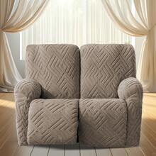 Soft Cotton Velvet Sofa Cover Stretchy Recliner Chair Cover  WashableRecliner Sofa Cover Reclining Chair Slipcovers Furniture Protector Suitable For Hotels Rental Houses Outdoor Camping - 灰褐色 - 查看 8