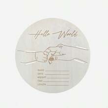 1pc Wooden Baby Birth Bracelet, Wooden Birth Certificate Plaque, Wooden Newborn Infant Identification Bracelet - Multicolor - View 3