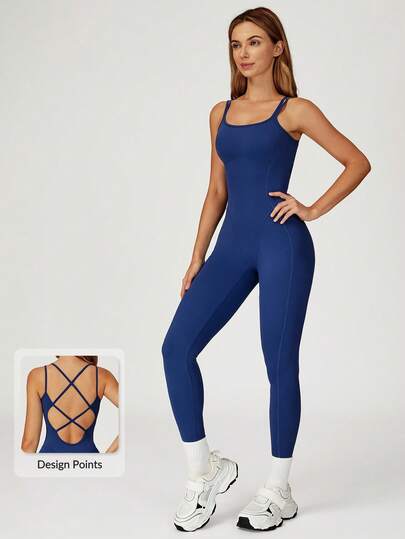 MASKERT 女士高弹瑜伽连体裤，吊带健身连体裤，舒适亲肤，适合居家、通勤和休闲穿着